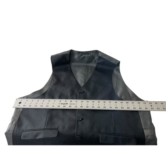 Steve Harvey Celebrity Edition Men Large Black Gray Houndstooth Vest Formal Wear - Picture 3 of 10